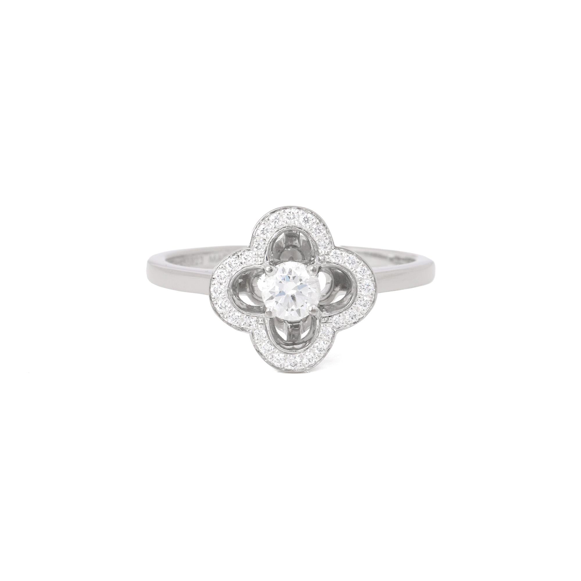 Louis Vuitton Anello Les Ardentes in oro bianco 18 ct con diamante a taglio brillante In condizioni ottime in vendita a Bishop's Stortford, Hertfordshire