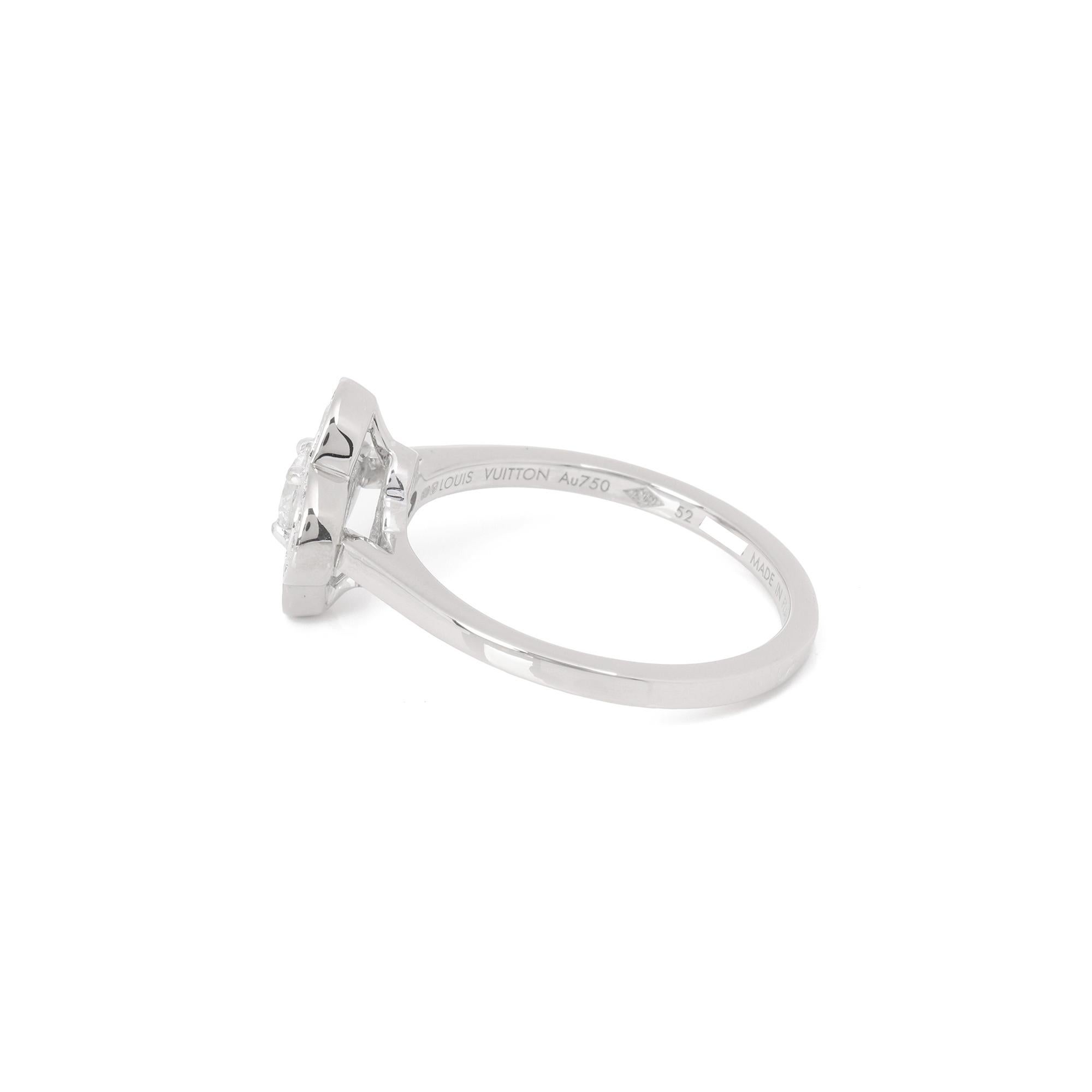 Louis Vuitton Anello Les Ardentes in oro bianco 18 ct con diamante a taglio brillante in vendita 1