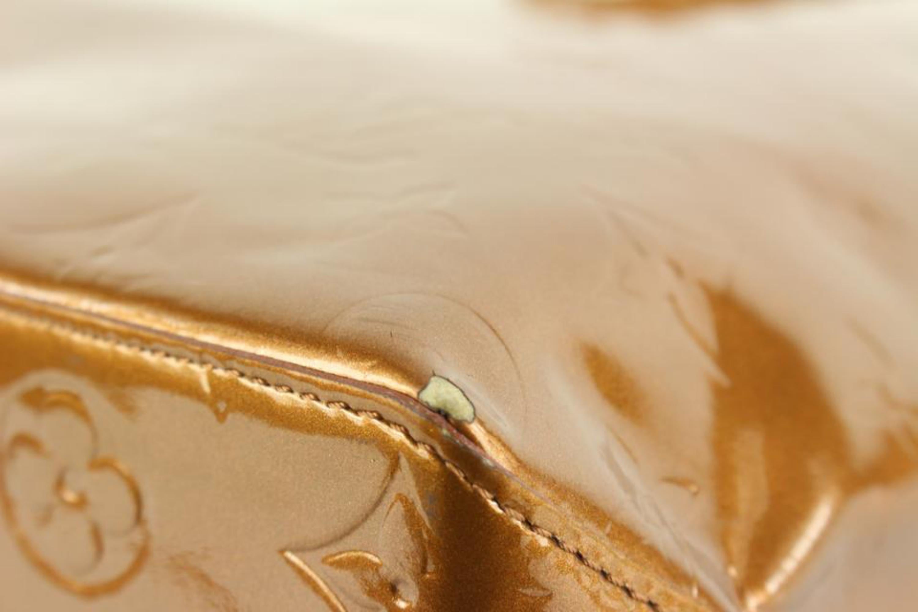 Brown Louis Vuitton Bronze Copper Monogram Vernis Reade MM Tote bag 94lz52s