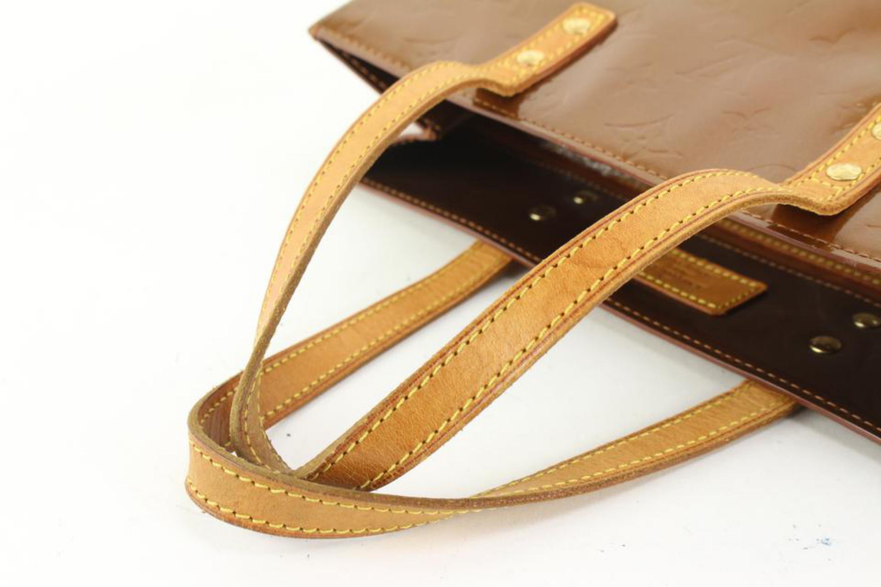 Women's Louis Vuitton Bronze Copper Monogram Vernis Reade MM Tote bag 94lz52s