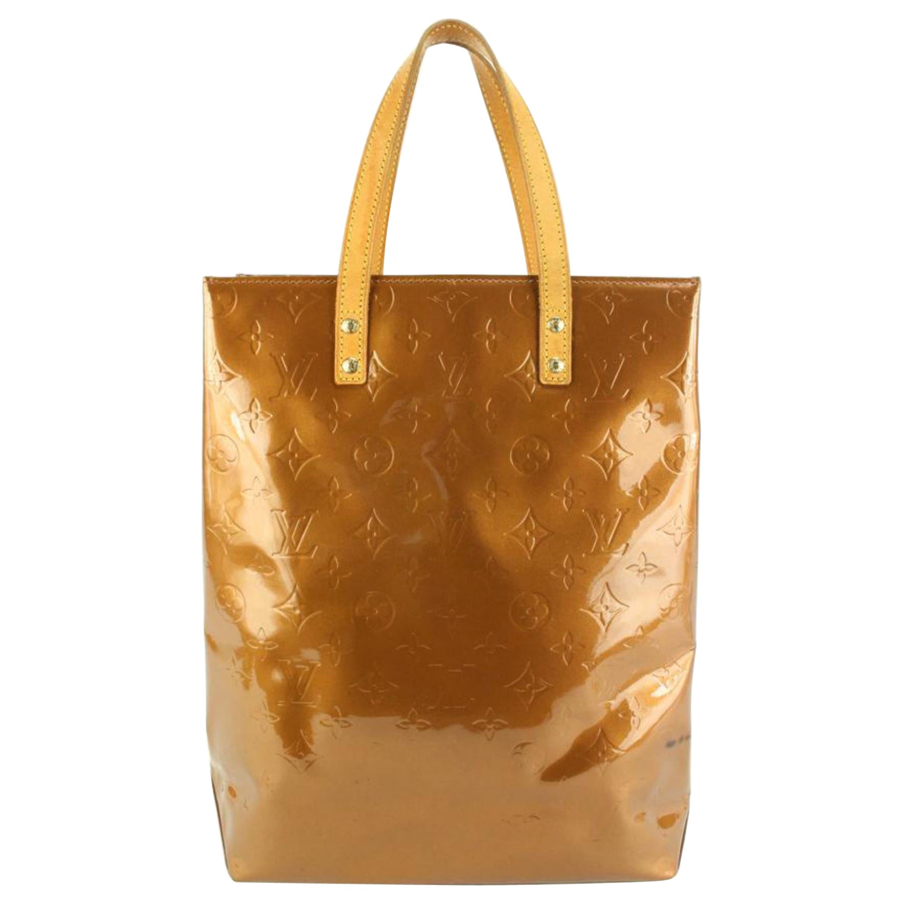 Louis Vuitton Bronze Copper Monogram Vernis Reade MM Tote bag 94lz52s