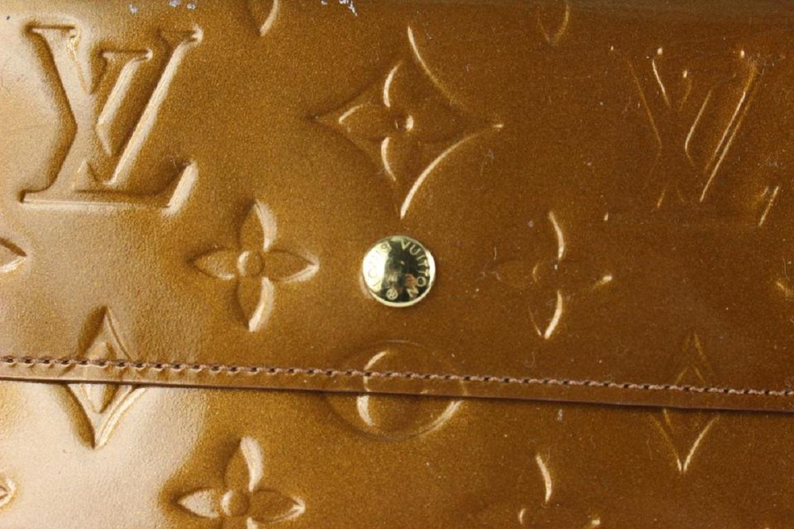 Louis Vuitton Bronze Copper Monogram Vernis Sarah Wallet Trifold 97lv24 4
