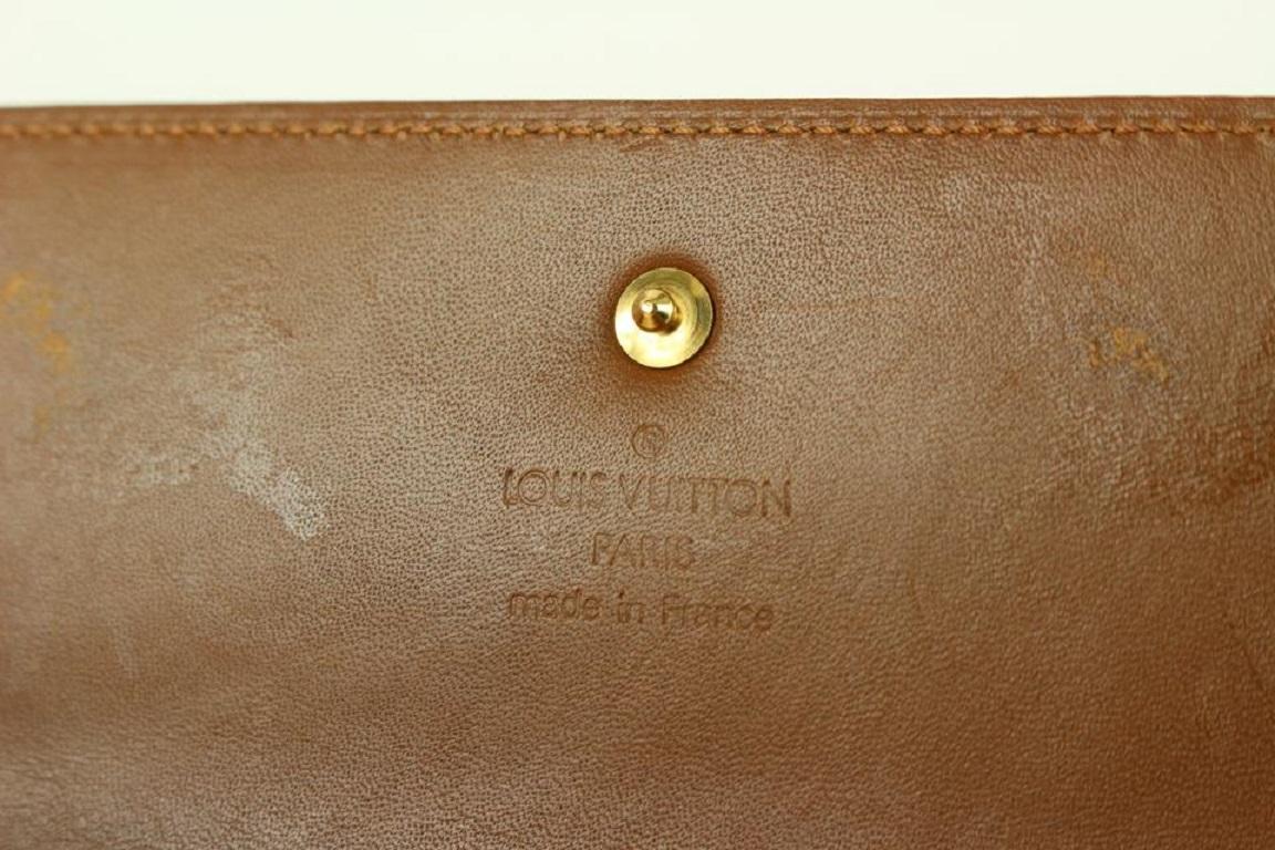 Louis Vuitton Bronze Copper Monogram Vernis Sarah Wallet Trifold 97lv24 In Good Condition In Dix hills, NY