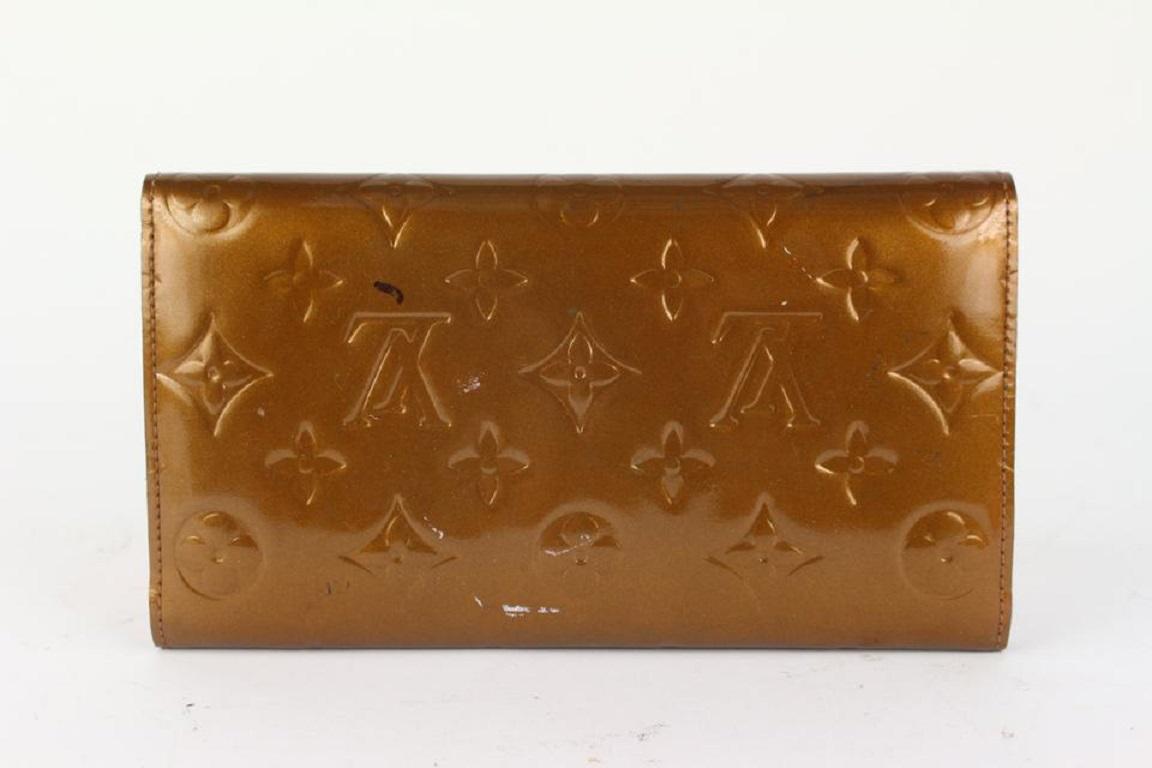 Louis Vuitton Bronze Copper Monogram Vernis Sarah Wallet Trifold 97lv24 1