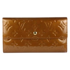 Bronze Kupfer Monogramm Vernis Sarah Brieftasche Trifold 97lv24 von Louis Vuitton