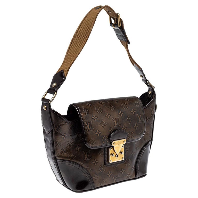 LOUIS VUITTON Limited Edition Bronze Monogram Embossed Leather Sergent PM  Bag For Sale at 1stDibs