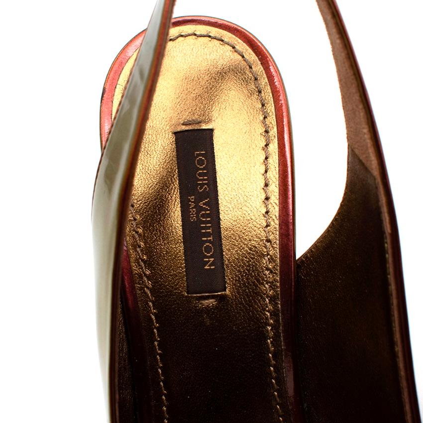Louis Vuitton Bronze Holographic Sling Back Sandals - Size 39 1