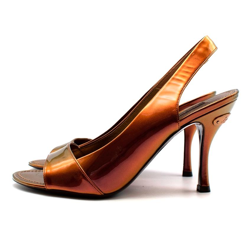 Louis Vuitton Bronze Holographic Sling Back Sandals - Size 39 4