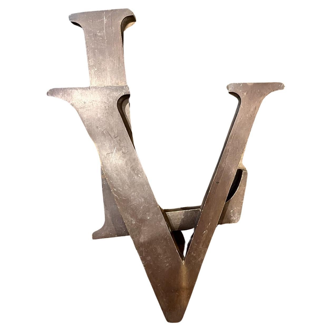 French Louis Vuitton Bronze letters Store Display For Sale