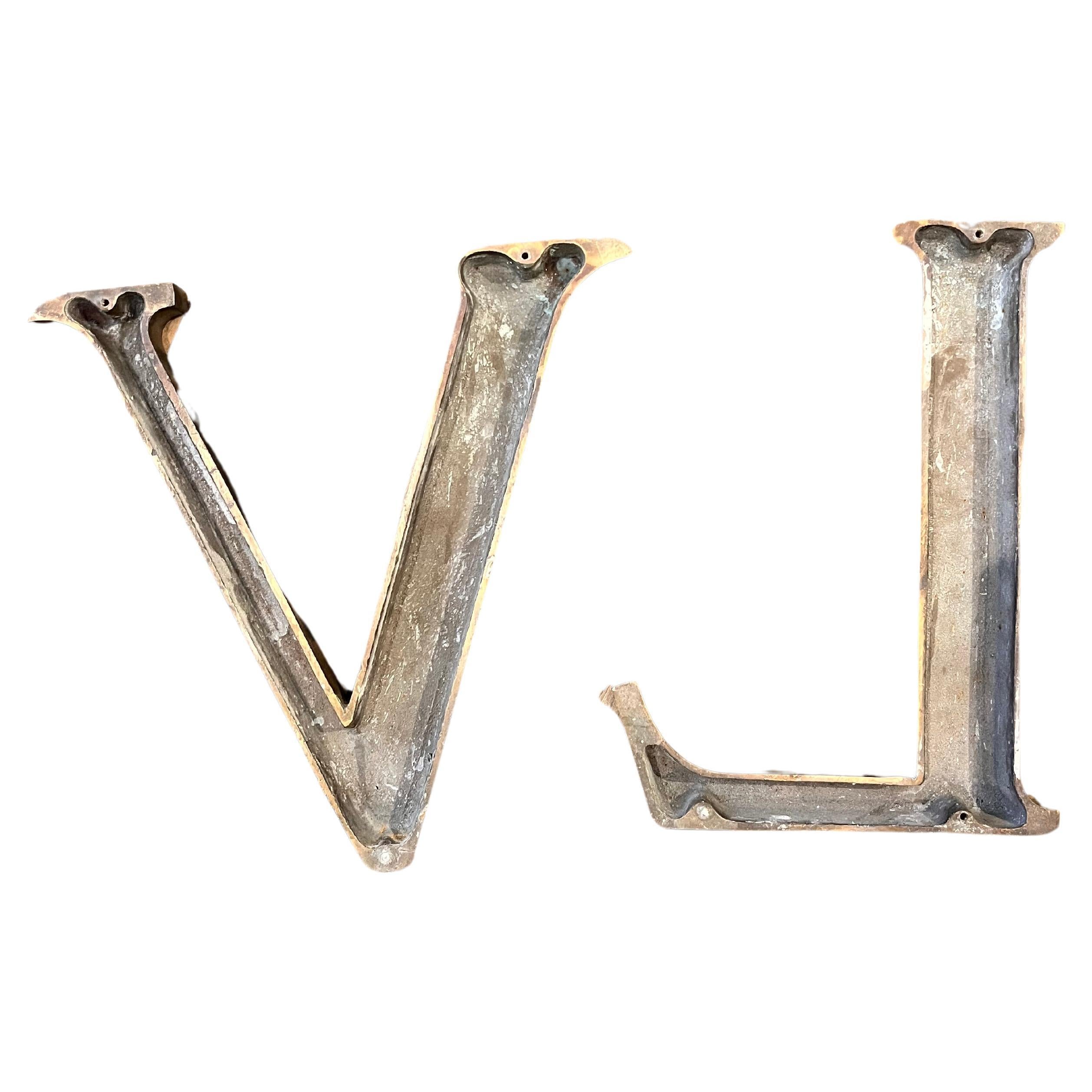 Cast Louis Vuitton Bronze letters Store Display For Sale
