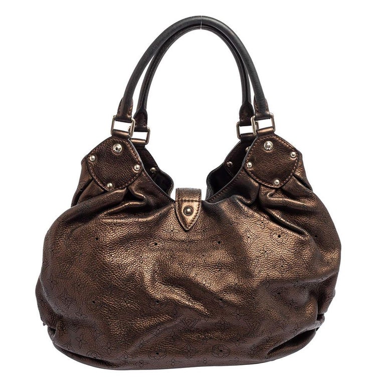 Louis Vuitton Bronze Monogram Mahina Leather L Bag For Sale at 1stDibs