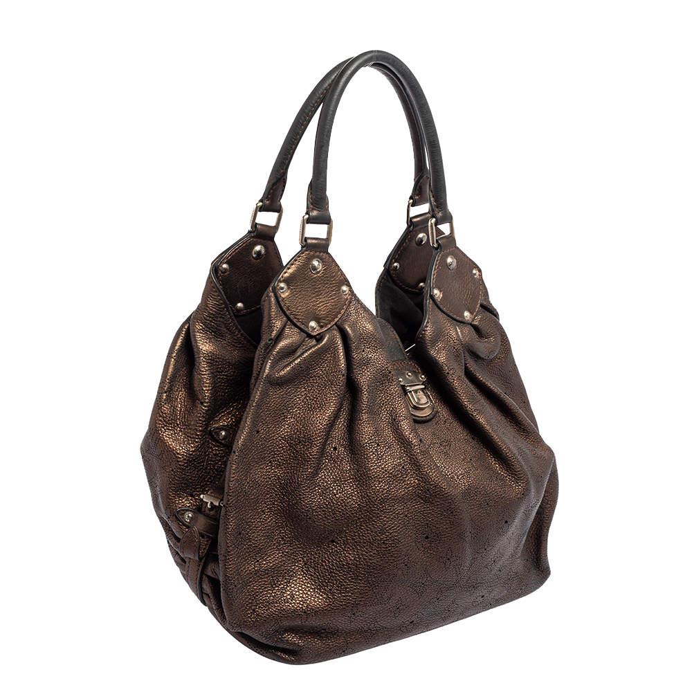 Women's Louis Vuitton Bronze Monogram Mahina Leather L Bag For Sale