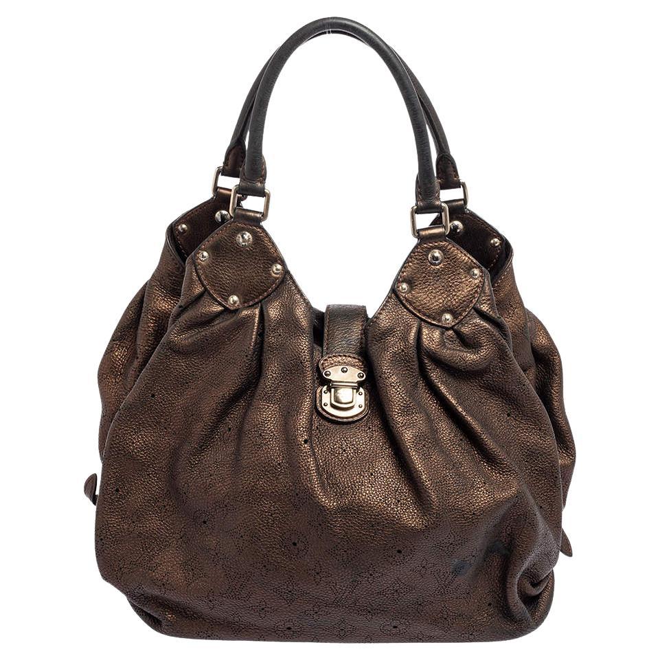 Louis Vuitton Bronze Monogram Mahina Leather L Bag For Sale