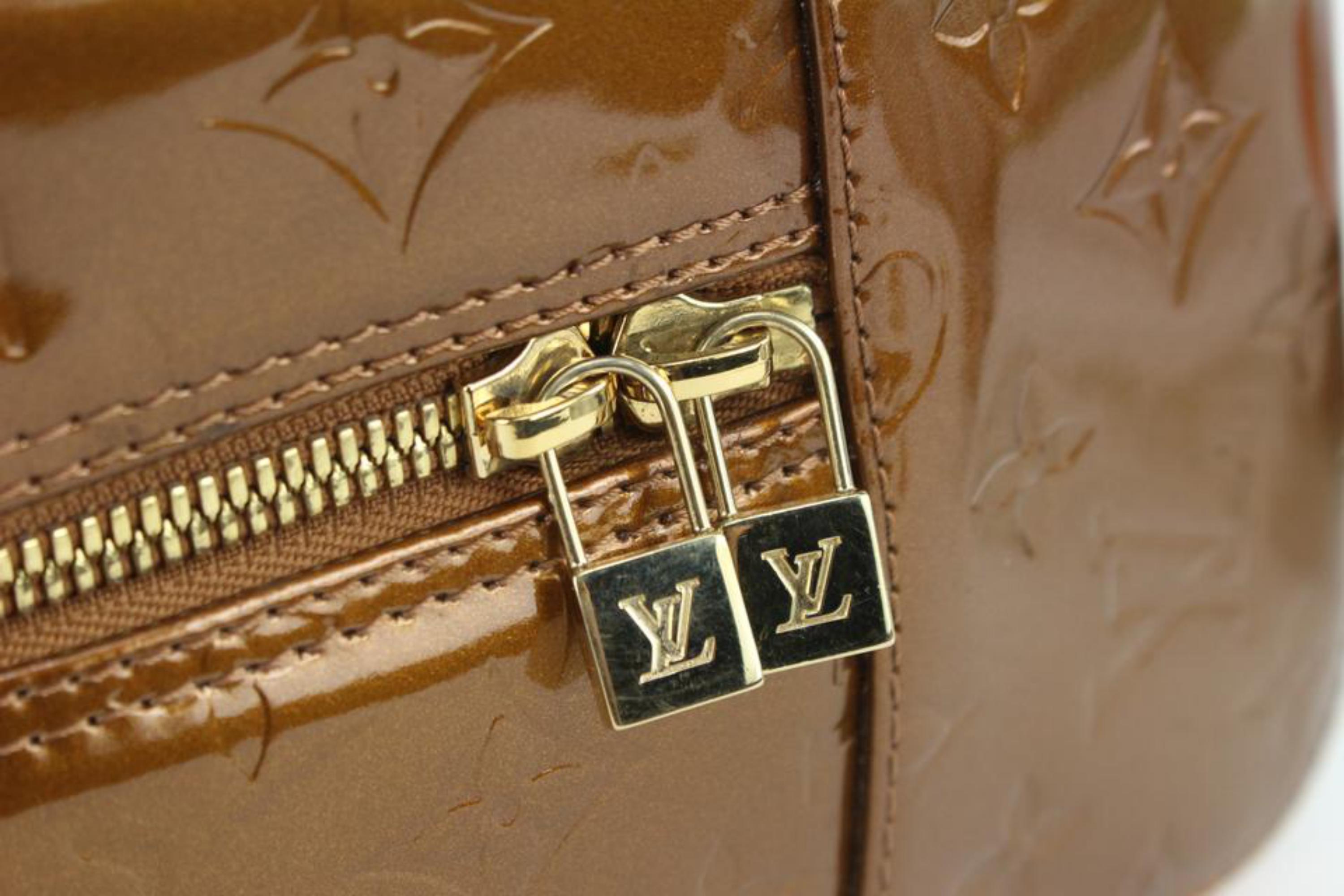 Women's Louis Vuitton Bronze Monogram Vernis Copper Tompskins Square 930lv24 For Sale