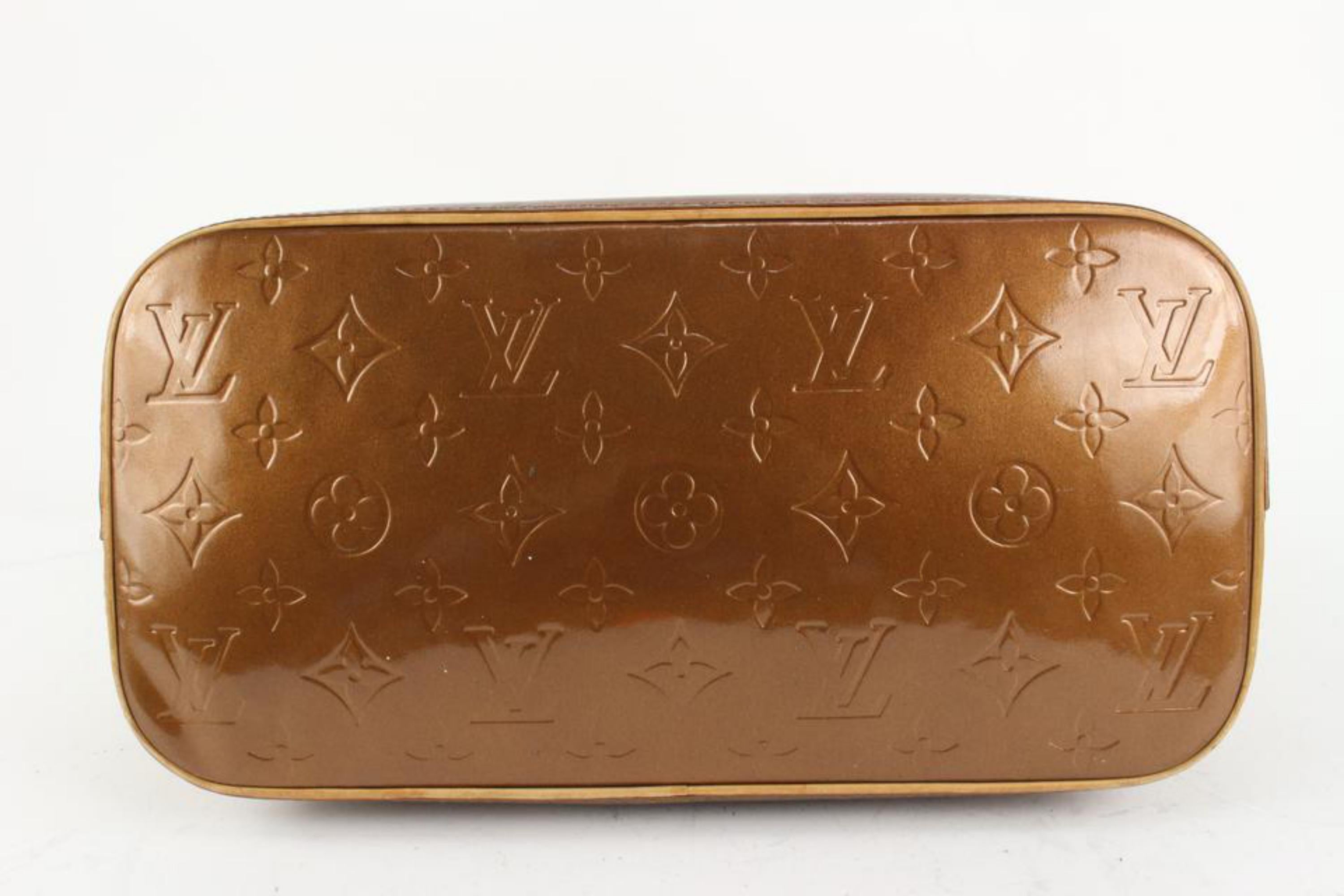 Brown Louis Vuitton Bronze Monogram Vernis Houston Zip Tote Bag 112lv11