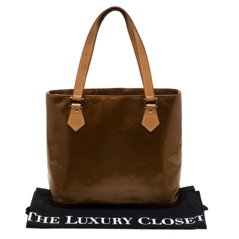Louis+Vuitton+Mott+Shoulder+Bag+Bronze+Leather+Monogram+Vernis for sale  online