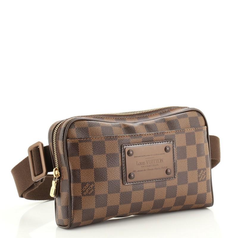 LOUIS VUITTON Damier Ebene Brown Brooklyn Bum Bag