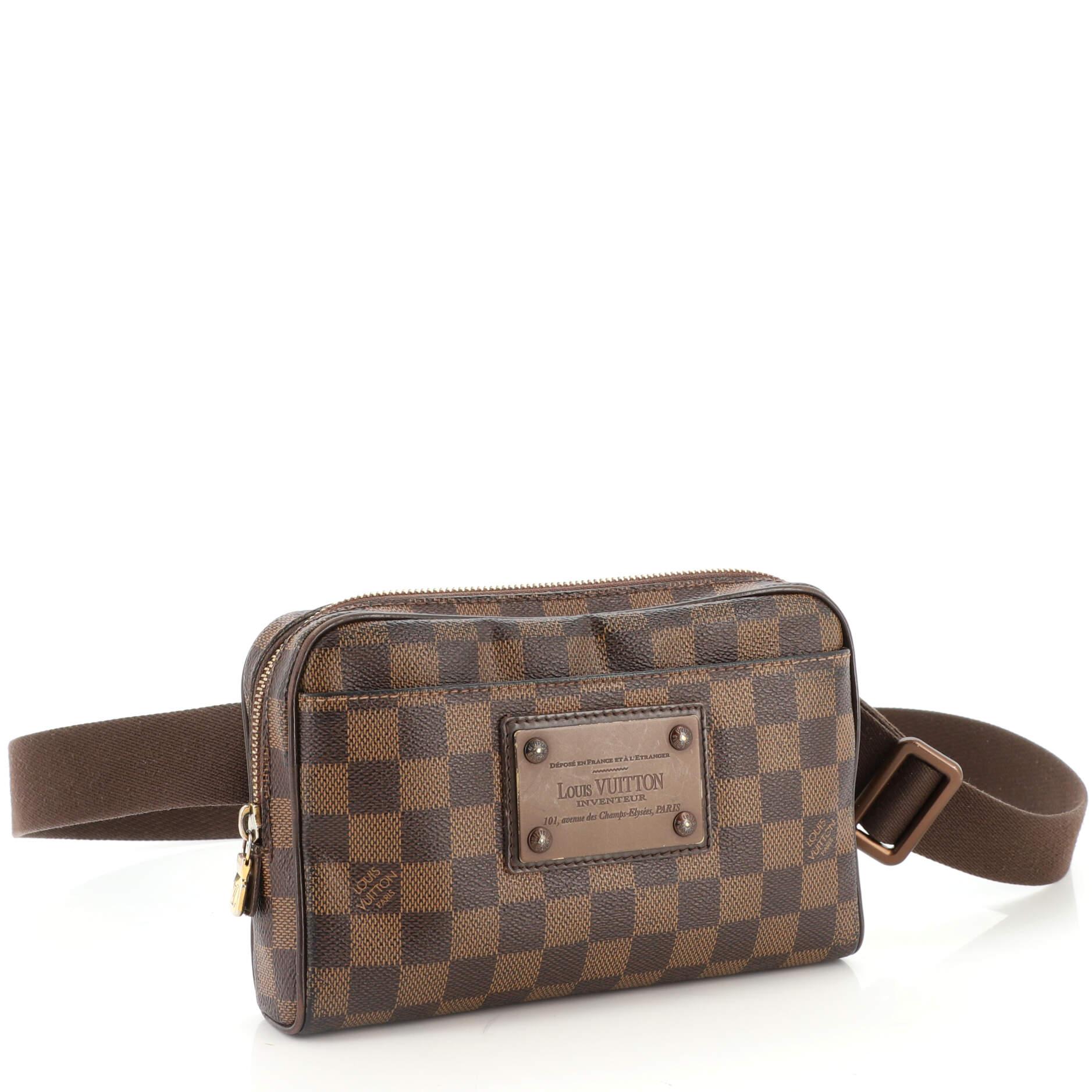 Auth Louis Vuitton Damier Ebene Bum Bag Brooklyn Waist Bag N41101 Used