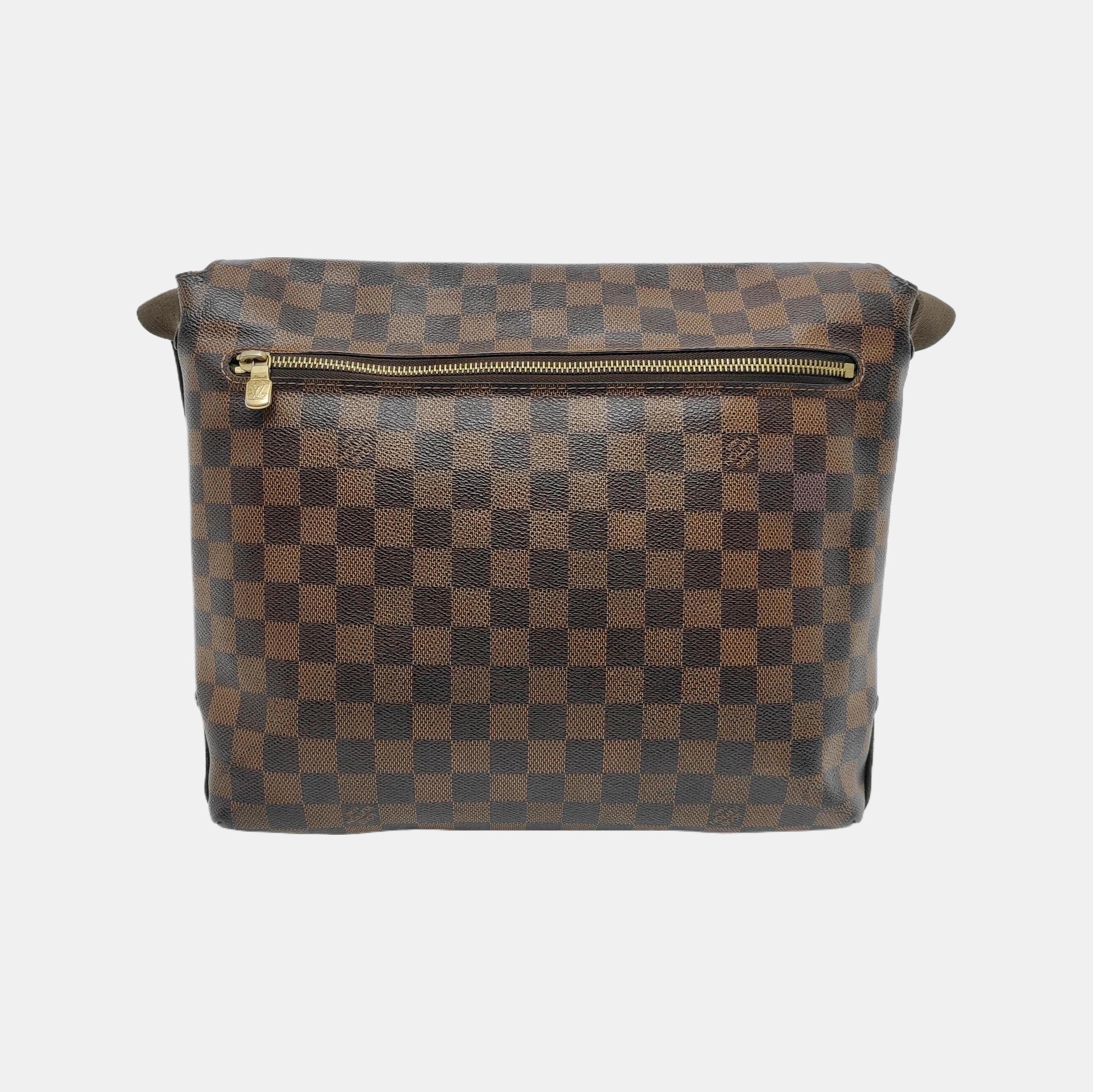 Noir Louis Vuitton Brooklyn Messenger Bag Brown Damier Ebene Monogram en vente