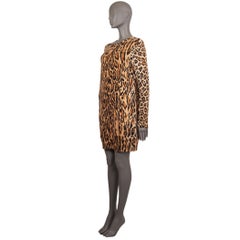 LOUIS VUITTON brow orange cashmere LEOPARD Sweater Dress S