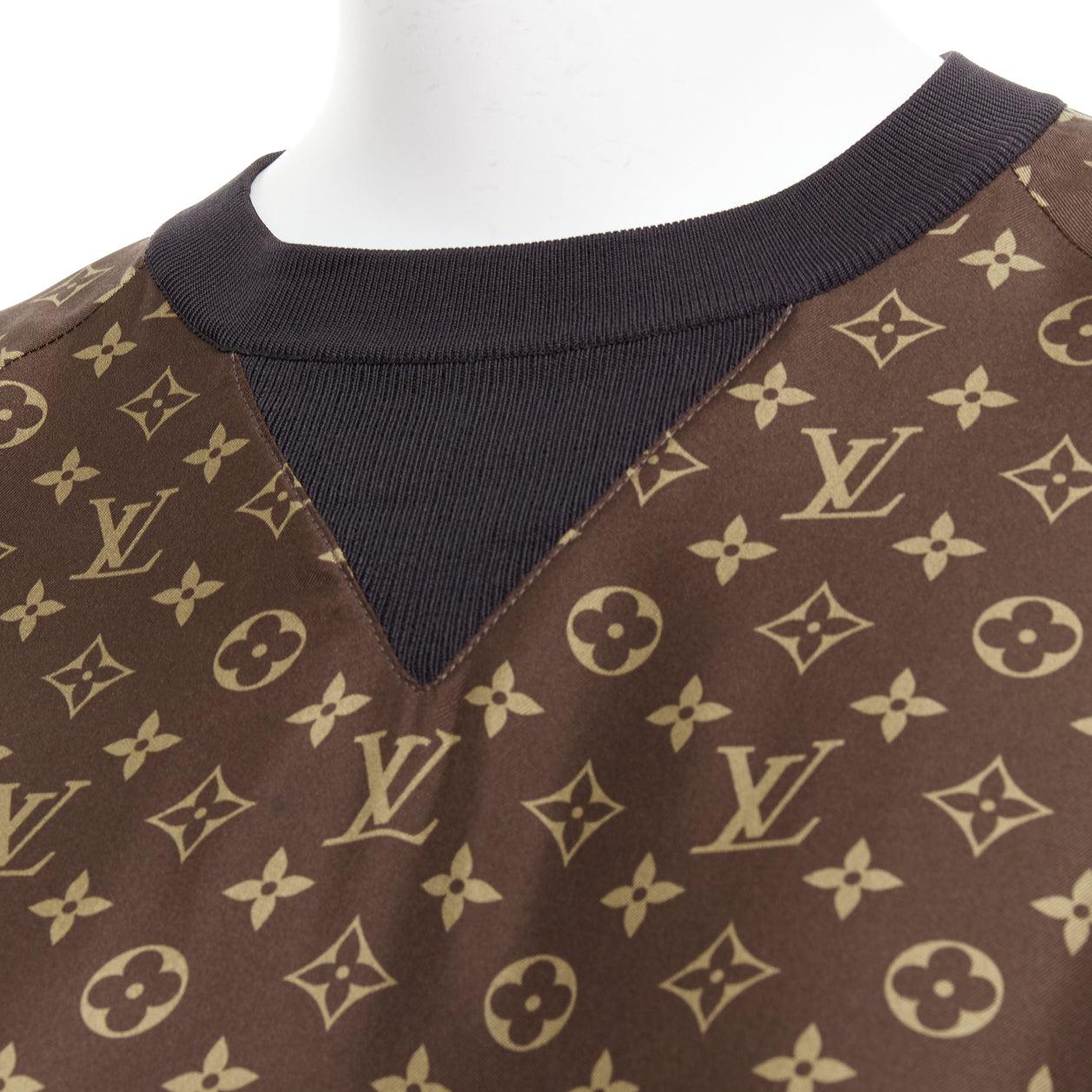 LOUIS VUITTON brown 100% silk LV monogram pullover sweater Nicki Minaj For Sale 2