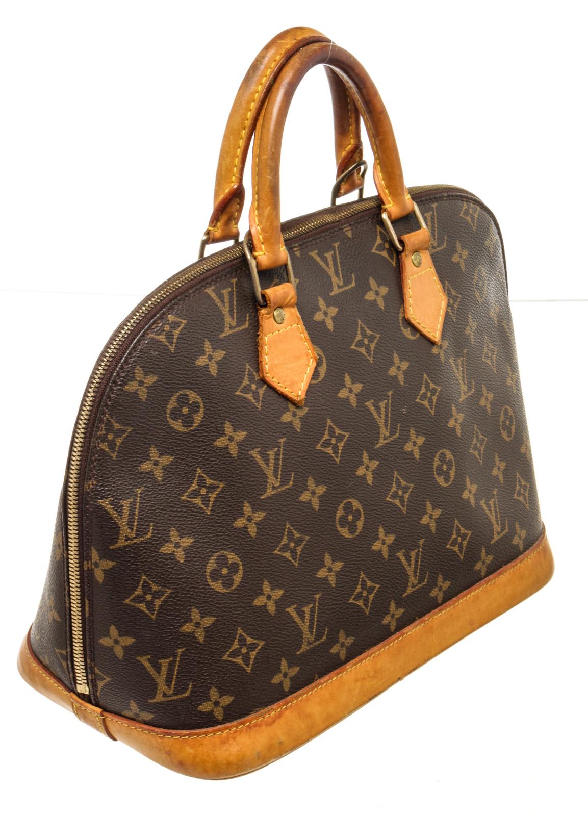 Black Louis Vuitton Brown Alma PM Satchel For Sale