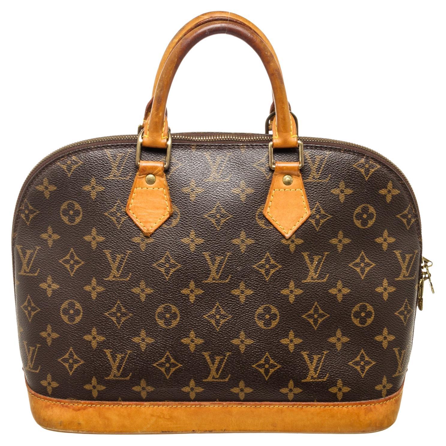 Louis Vuitton Brown Alma PM Satchel For Sale