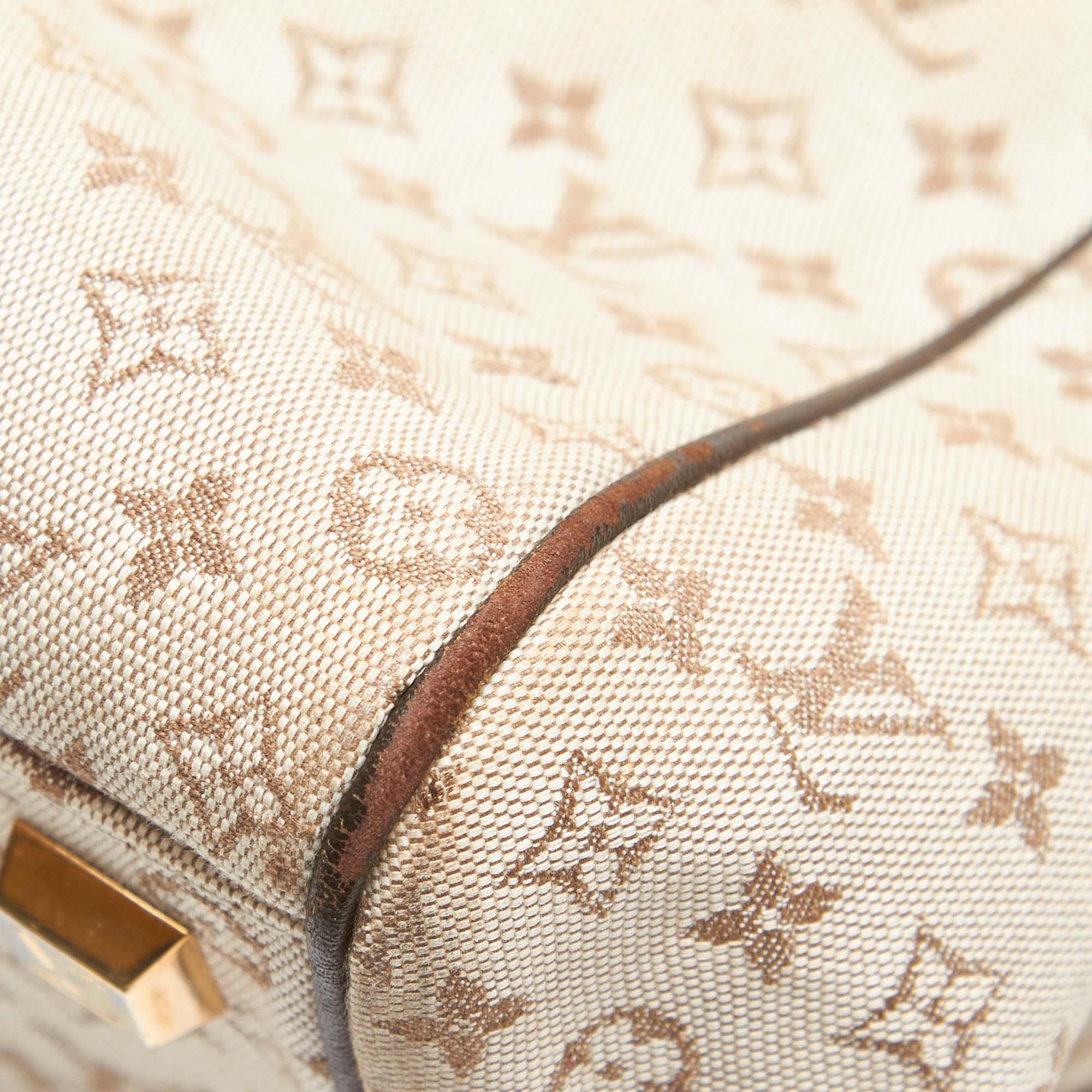 Louis Vuitton Brown Beige Cotton Fabric Mini Lin Josephine GM France 3
