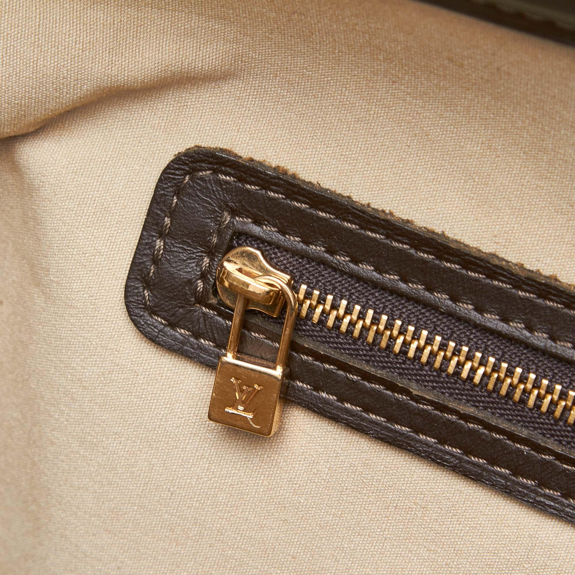 Louis Vuitton Brown Beige Cotton Fabric Mini Lin Josephine GM France 1