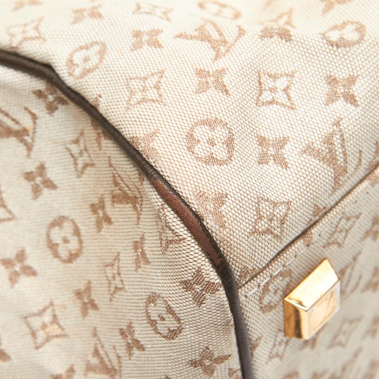 Louis Vuitton Brown Beige Cotton Fabric Mini Lin Josephine GM France For Sale at 1stdibs