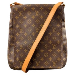 LOUIS VUITTON Brown Beige Monogram Coated Canvas Cross Body Handbag