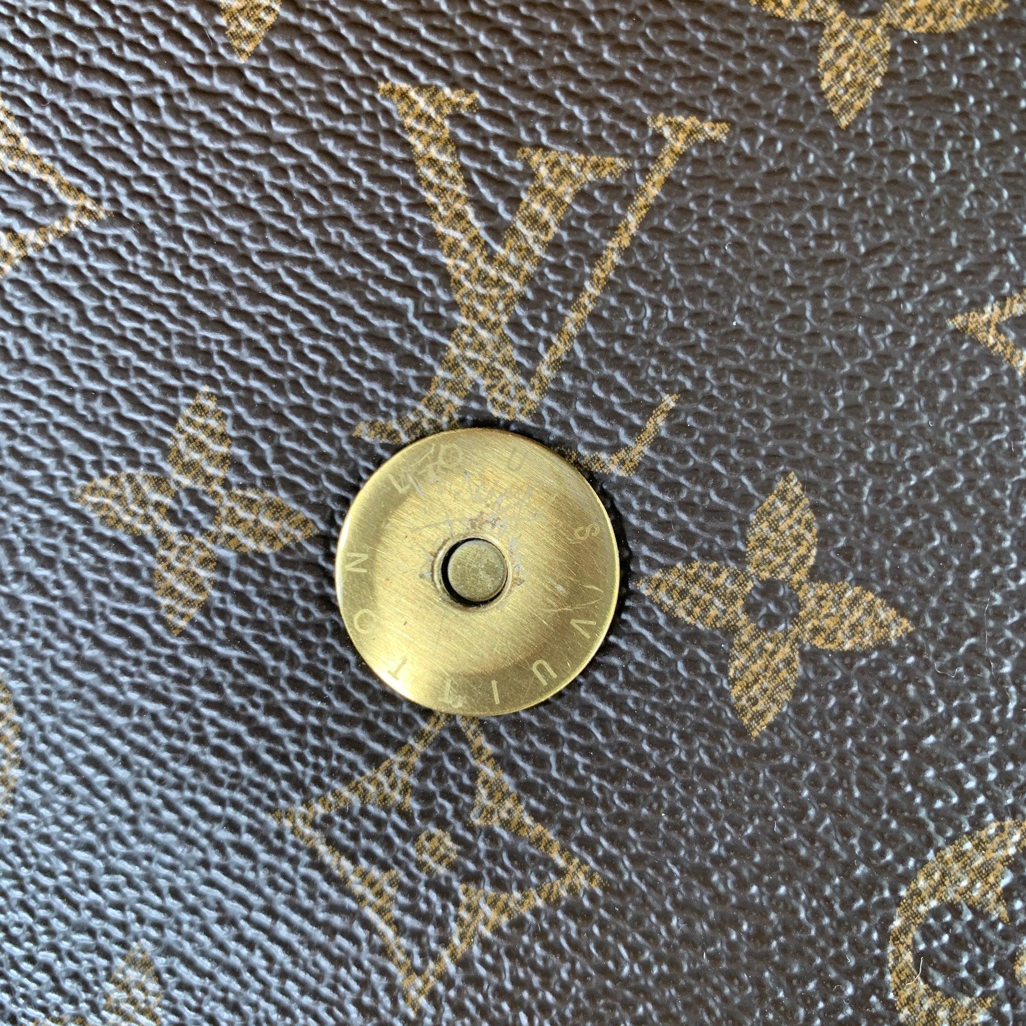 LOUIS VUITTON Brown Beige Monogram Leather Coated Canvas Bag 3