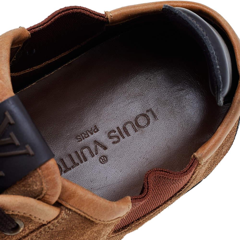 Louis Vuitton Brown/Beige Suede And Leather Slalom Sneakers Size 41.5 2