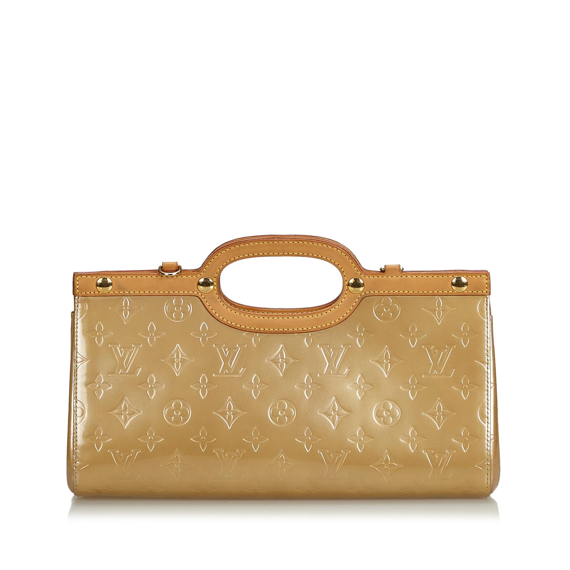 Louis Vuitton Brown Beige Vernis Leather Leather Vernis Roxbury Drive Spain In Good Condition For Sale In Orlando, FL