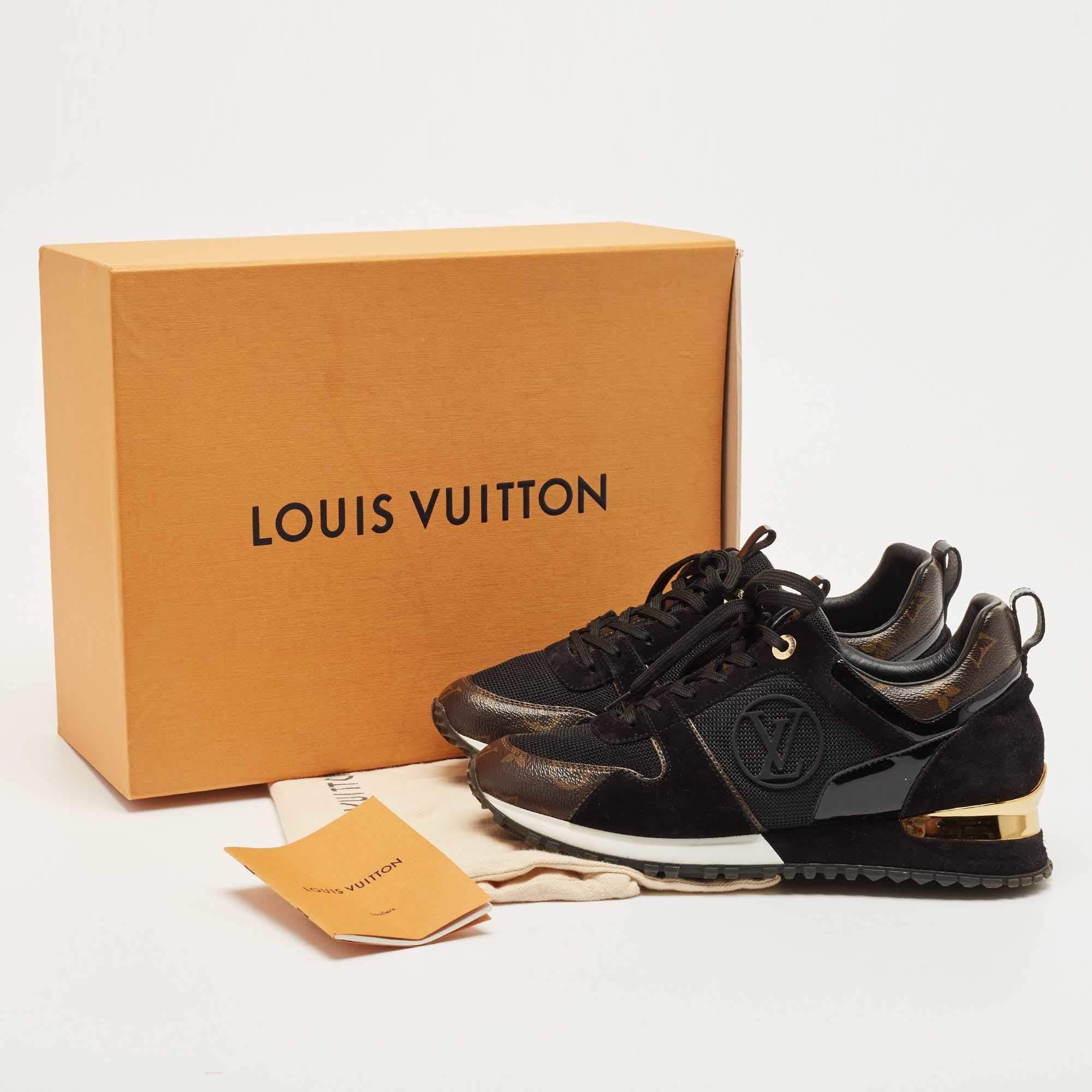 Louis Vuitton Brown/Black Canvas and Suede Run Away Sneakers Size 38.5 5