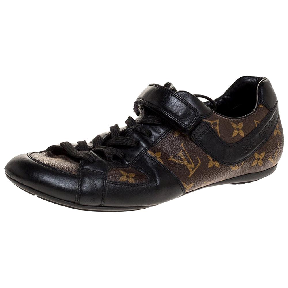 Louis Vuitton Supreme Leather and Monogram Canvas Trim Sport Sneakers Size  42.5 For Sale at 1stDibs