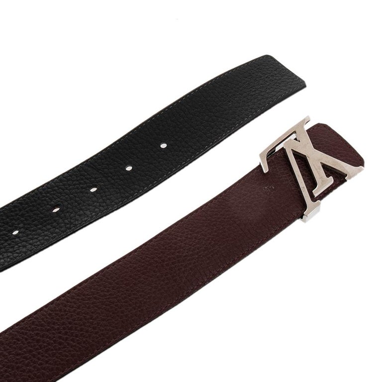 Men's Louis Vuitton Brown /Black Leather Reversible Initiales Belt Size 95CM For Sale