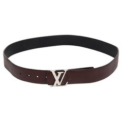 Louis Vuitton Brown /Black Leather Reversible Initiales Belt Size 95CM