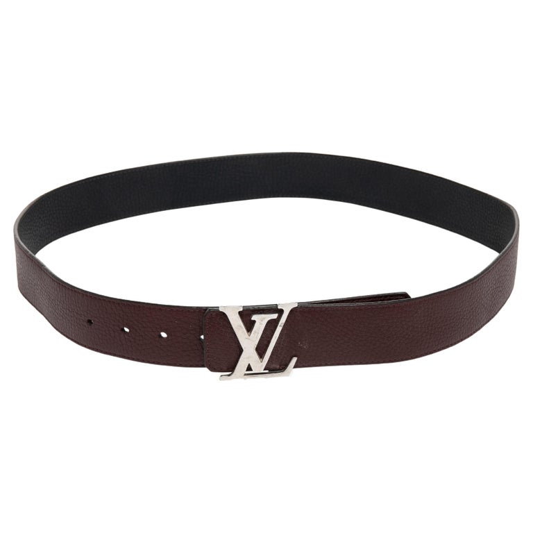 Louis Vuitton Brown /Black Leather Reversible Initiales Belt Size 95CM For Sale