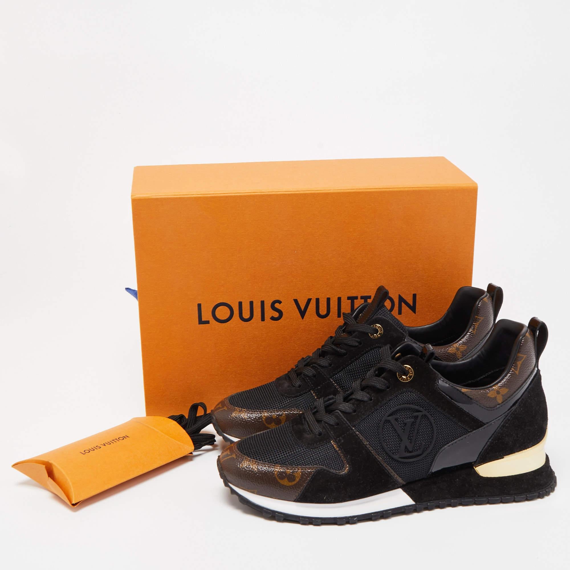 Louis Vuitton Brown/Black Monogram and Leather Run Away Sneakers  5