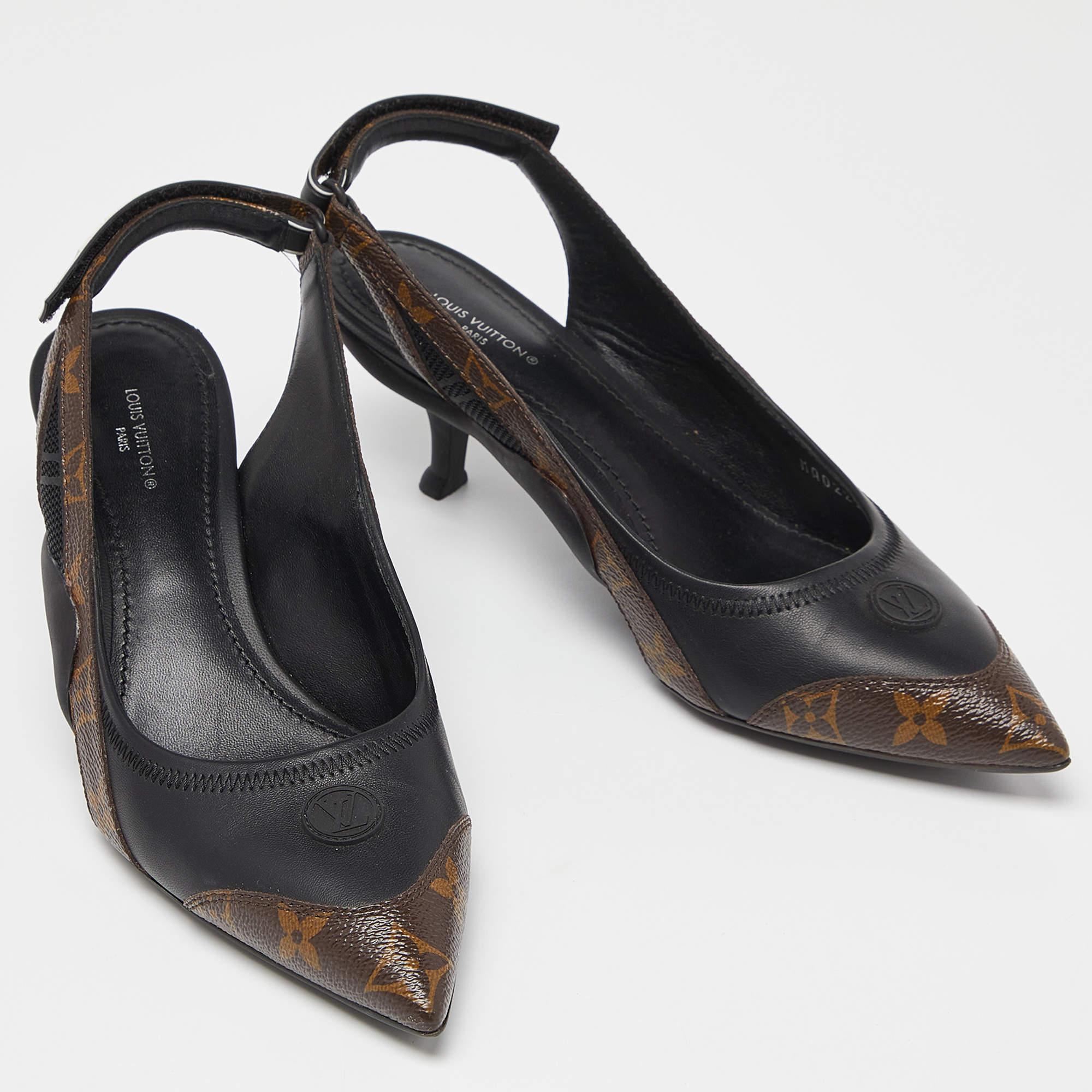 Make a chic style statement with these LV slingback pumps. They showcase kitten heels and durable soles, perfect for your fashionable outings!

