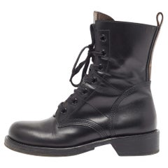 Louis Vuitton Brown/Black Monogram Canvas and Leather Ranger Boots Size 38.5