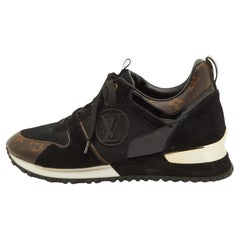 Retro Louis Vuitton Brown/Black Monogram Canvas and Mesh Run Away Sneakers Size 39