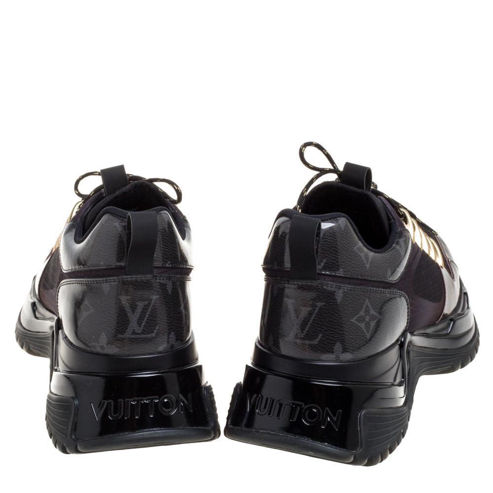 Louis Vuitton Brown/Black Monogram Canvas And Mesh Runaway Sneakers Size 39.5 In New Condition In Dubai, Al Qouz 2