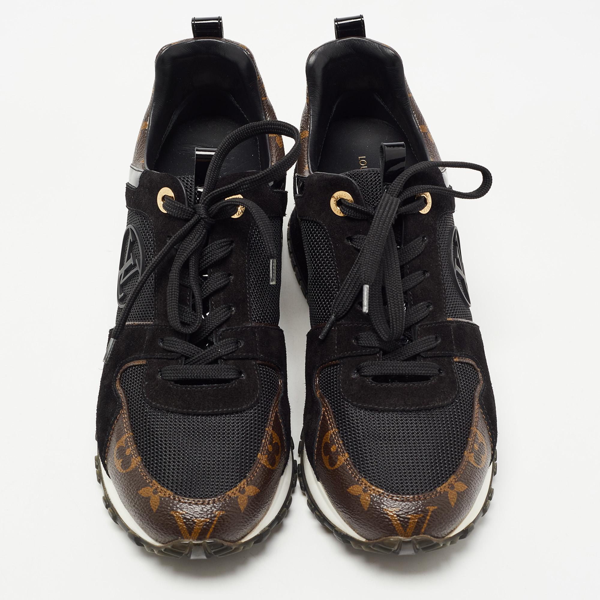 Louis Vuitton Brown/Black Monogram Canvas and Mesh RunAway Sneakers Size 39.5 1