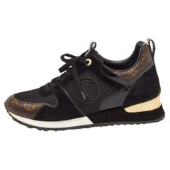 Louis Vuitton Brown/Black Monogram Canvas and Suede Run Away Sneakers Size 39