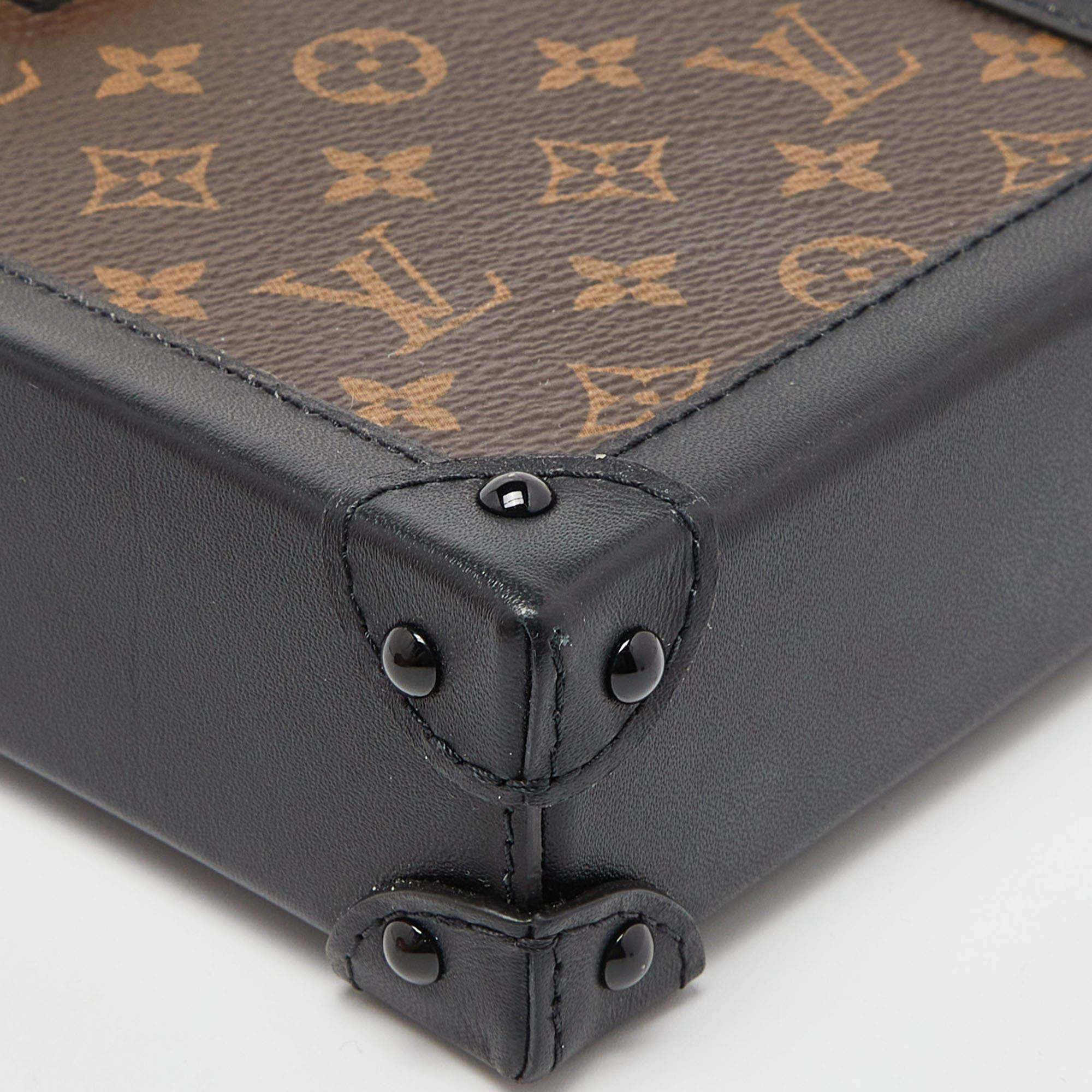 Louis Vuitton Brown/Black Monogram Canvas Pochette Trunk Vertical Bag 5