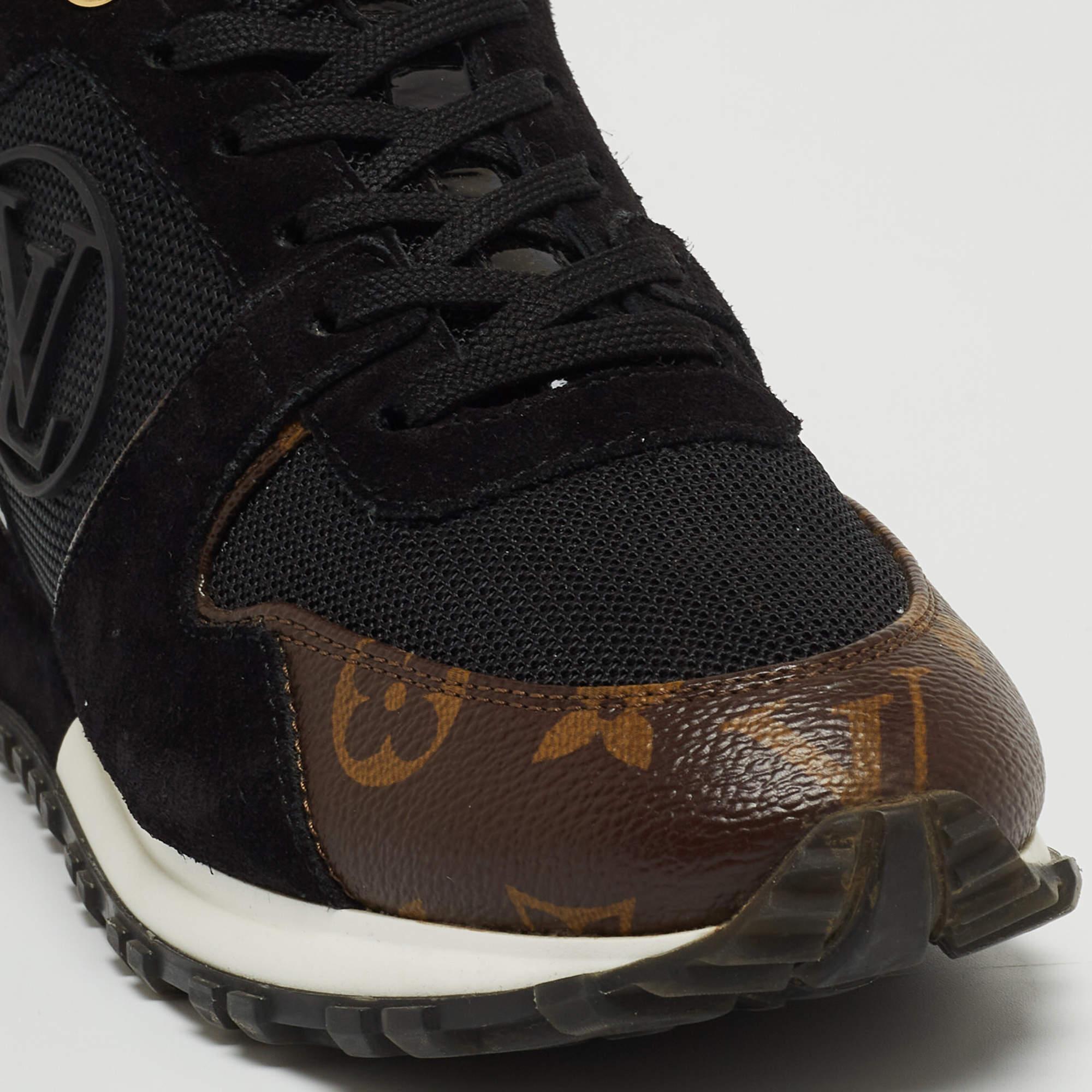 Women's Louis Vuitton Brown/Black Monogram Coated Canvas and Leather Run Away Low Top Sn