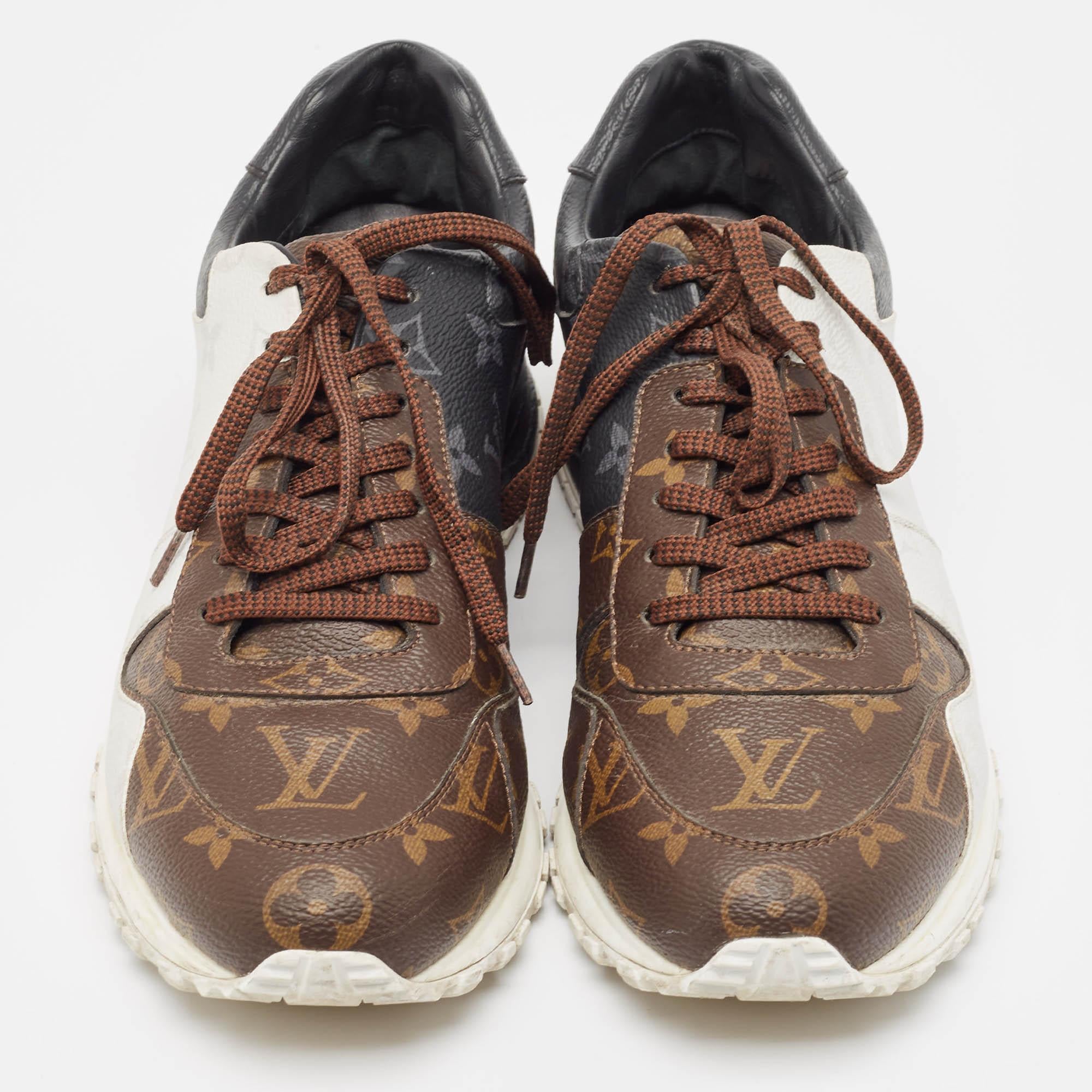 Louis Vuitton Brown/Black Monogram Monogram Canvas Run Away Sneakers Size 42 In Good Condition In Dubai, Al Qouz 2