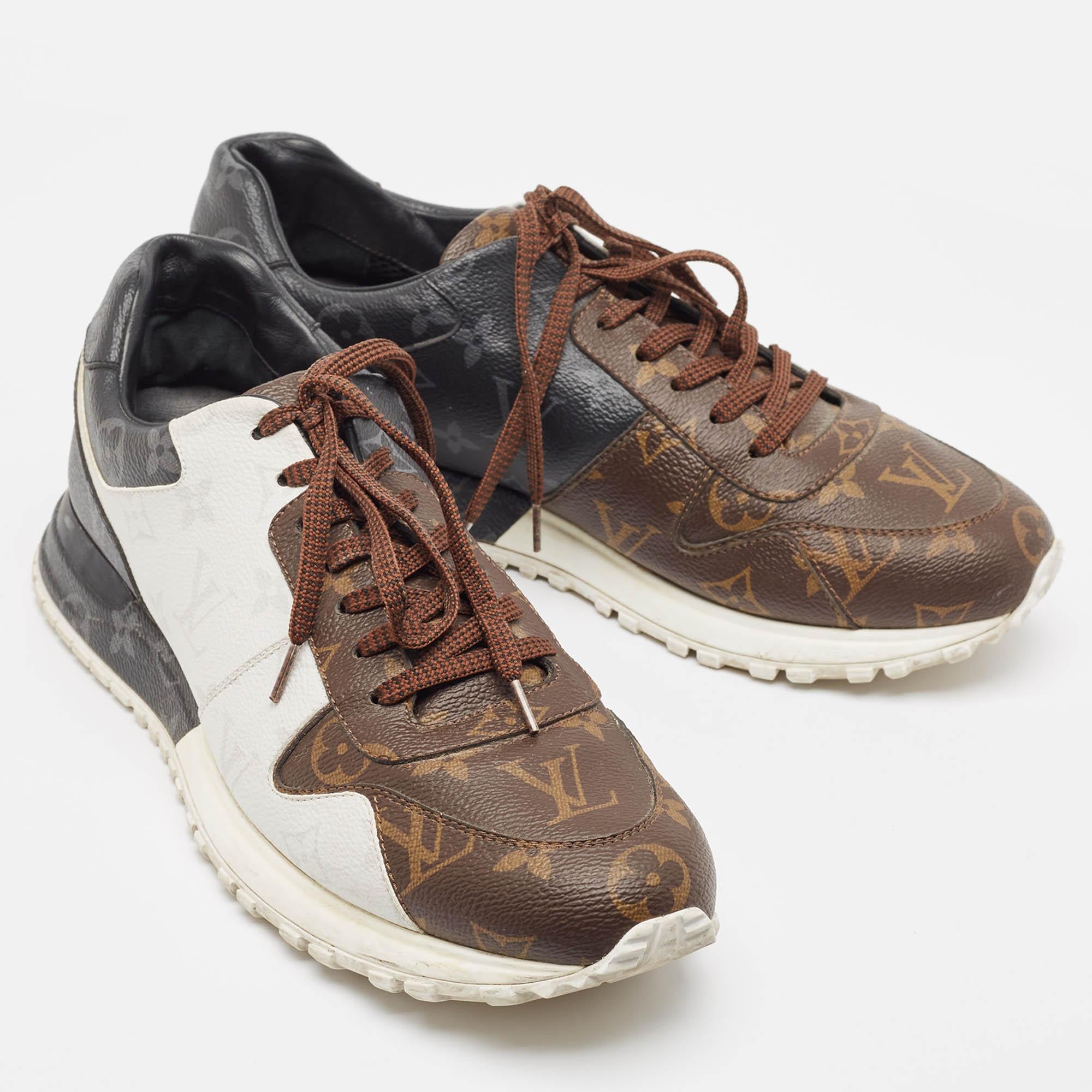 Men's Louis Vuitton Brown/Black Monogram Monogram Canvas Run Away Sneakers Size 42